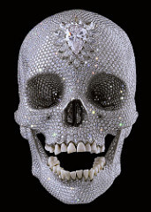 Damien Hirst
For the Love of God, 2007
Sculpture (platinum, diamond (8,601), human teeth) Damien Hirst
For the Love of God, 2007
Sculpture (platinum, diamond (8,601), human teeth)