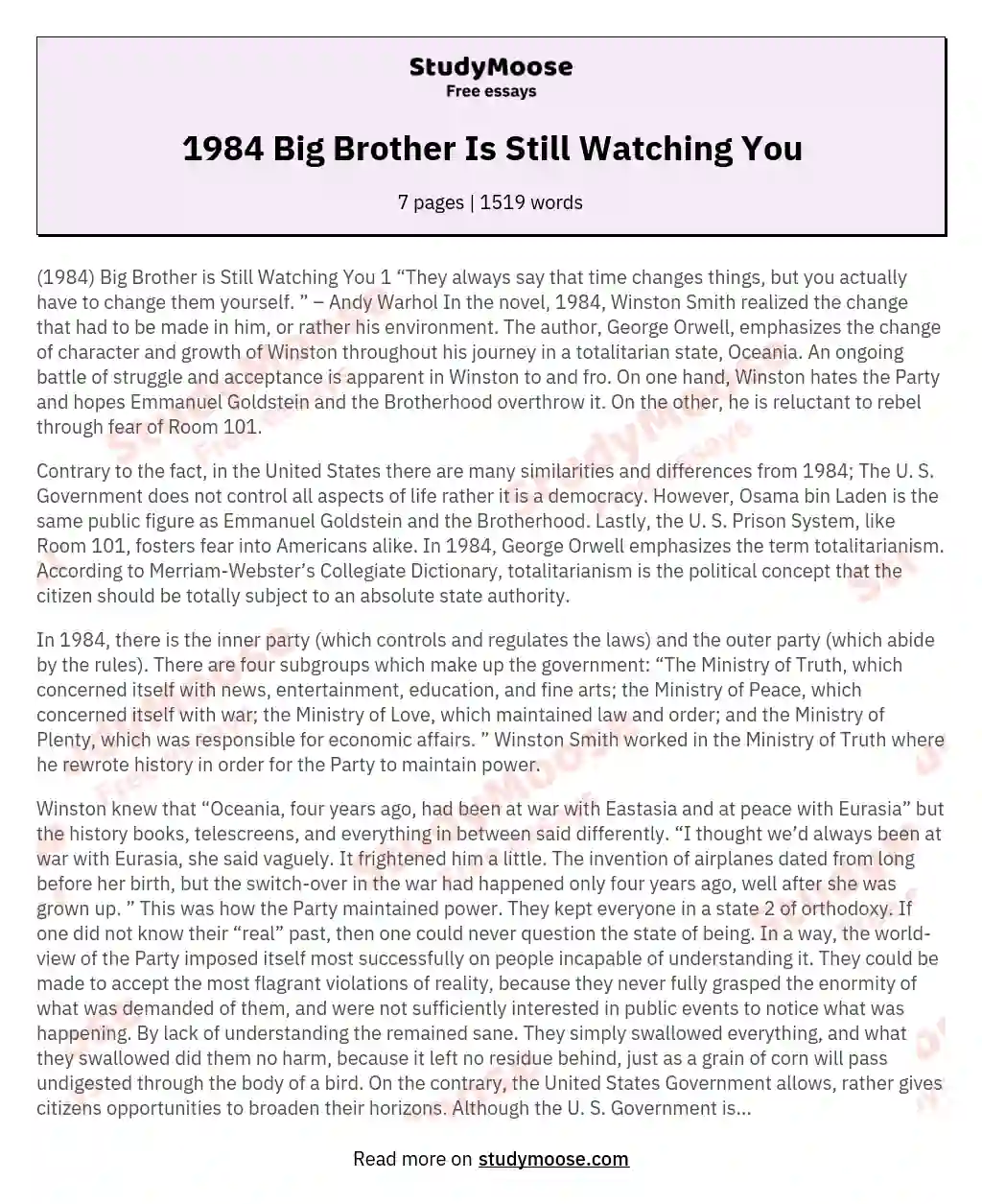 1984 Big Brother Is Still Watching You