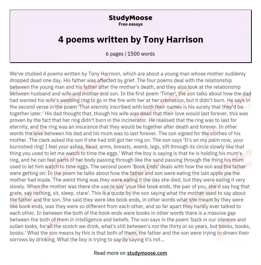 long distance poem tony harrison