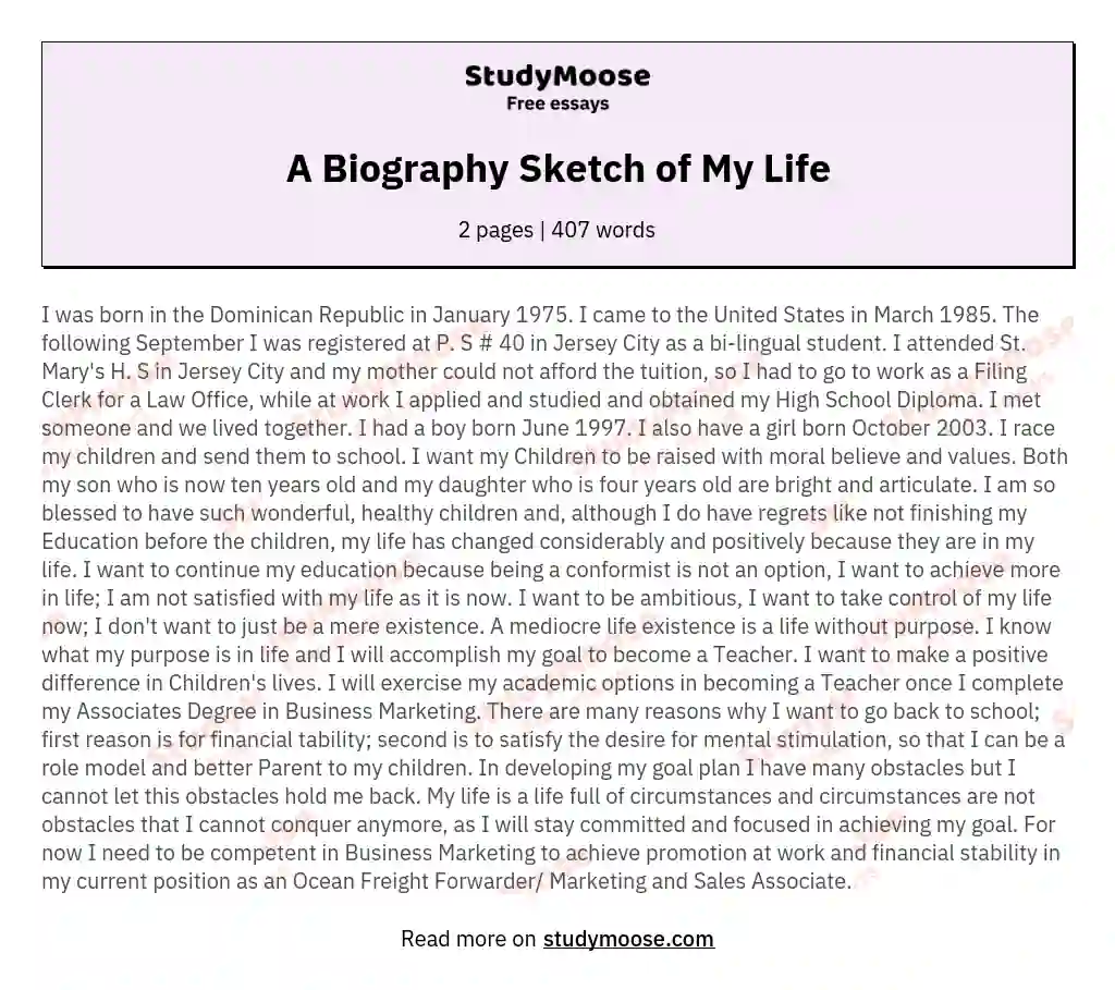write a biographical sketch on given hints​ - Brainly.in