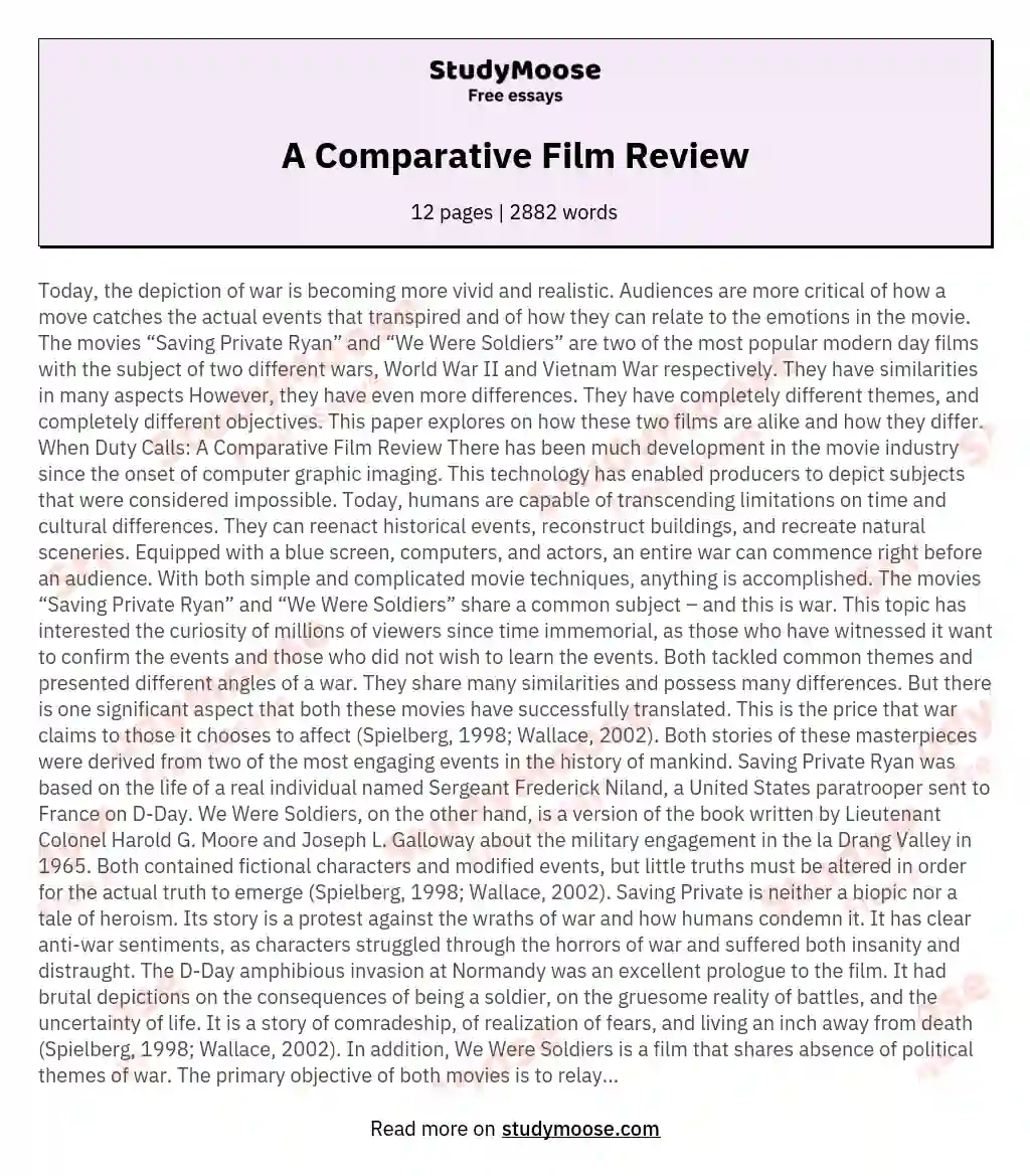 A Comparative Film Review