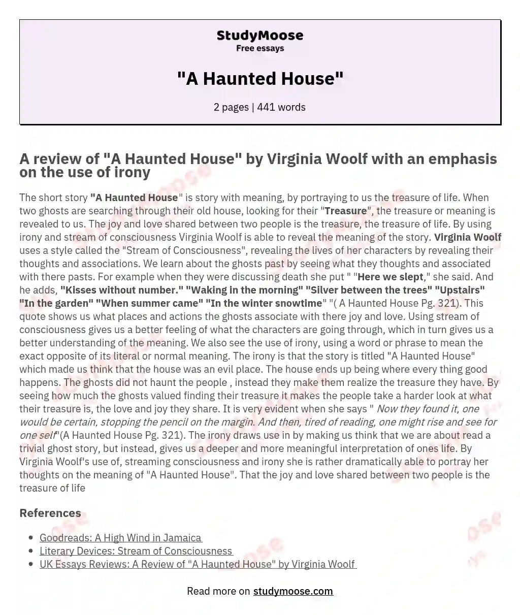 "A Haunted House"
