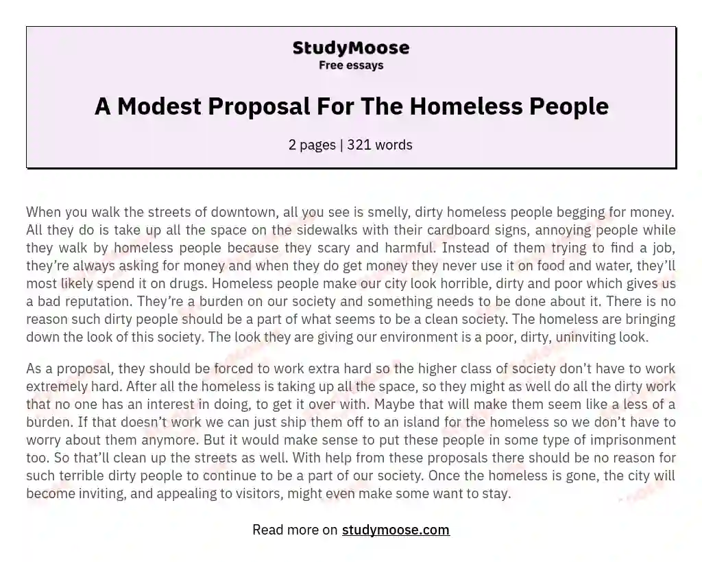 "Rethinking Homelessness: A Call for Compassion and Effective Solutions" essay