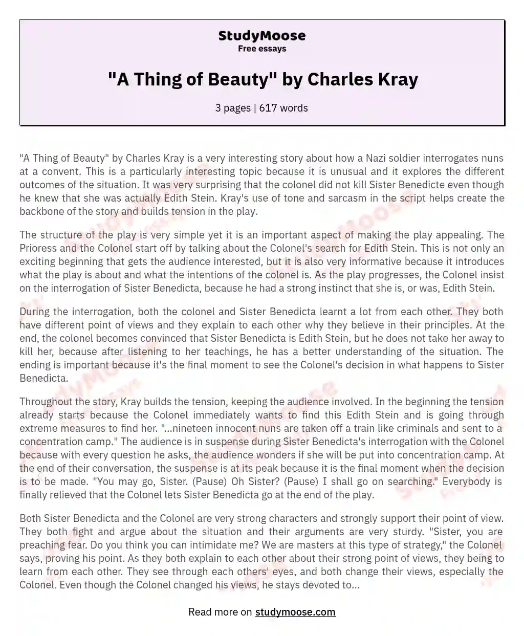 "A Thing of Beauty" by Charles Kray