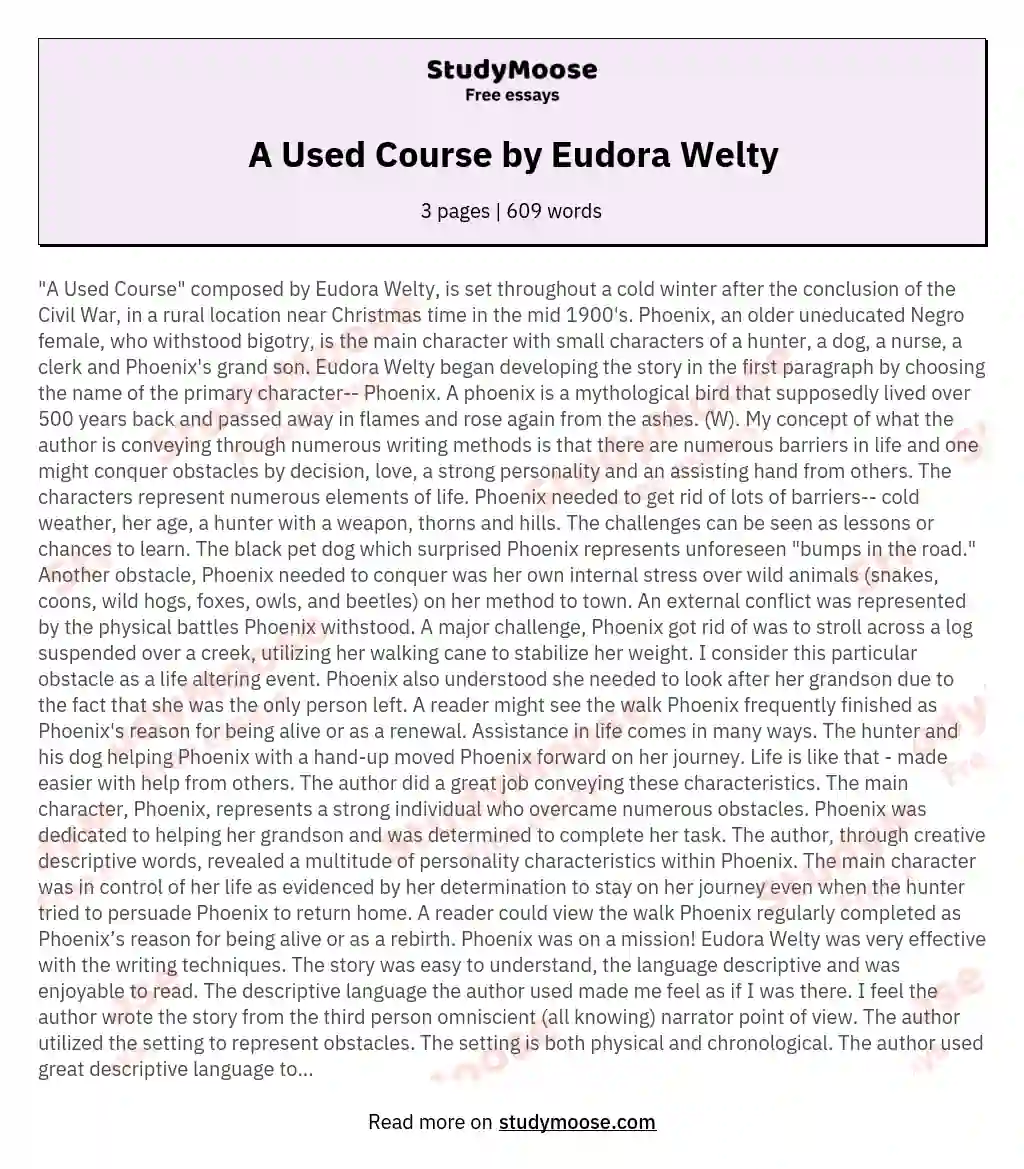 A Used Course by Eudora Welty