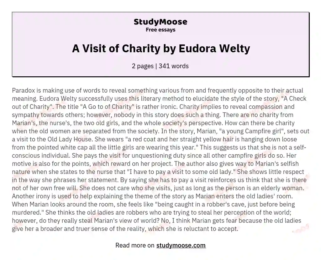 A Visit of Charity by Eudora Welty