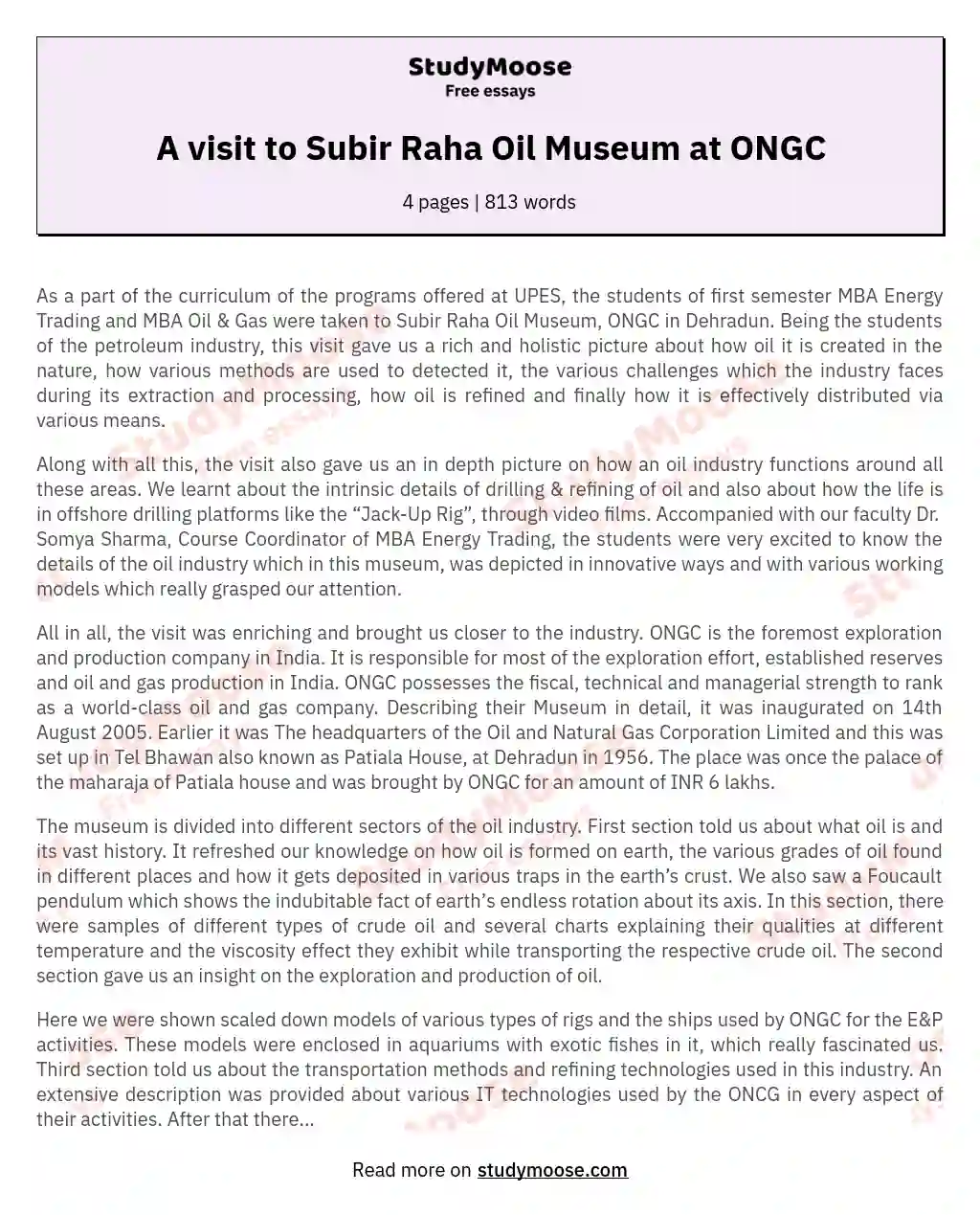 A visit to Subir Raha Oil Museum at ONGC