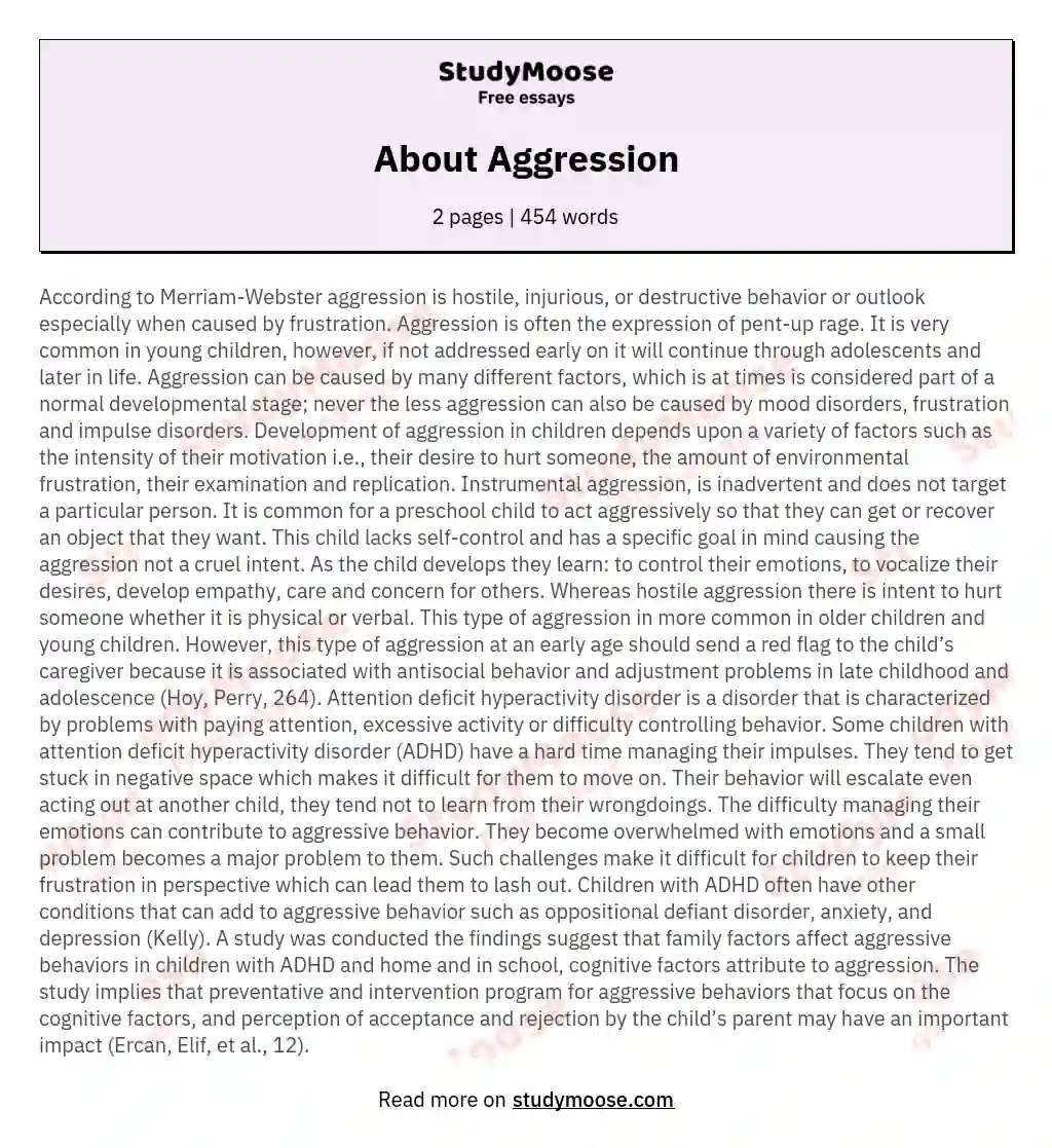 About Aggression