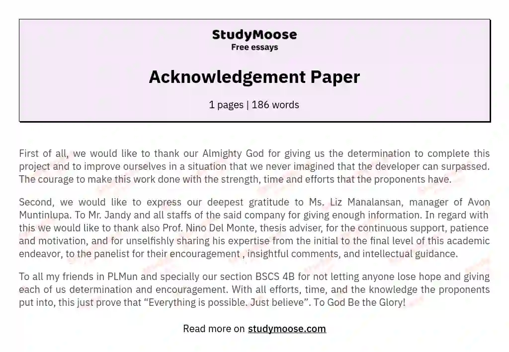 how to write acknowledgement research paper
