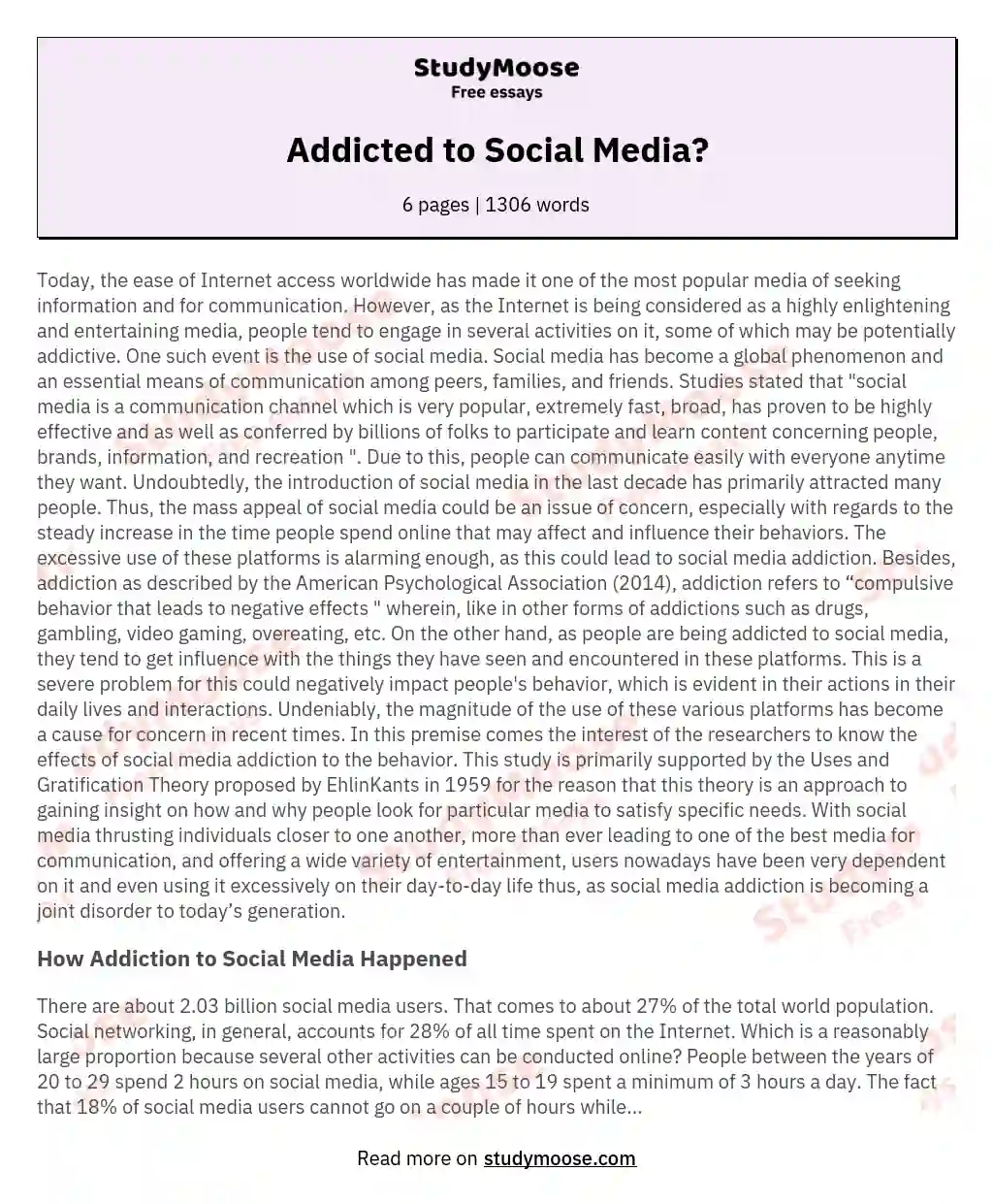 Addicted to Social Media?
