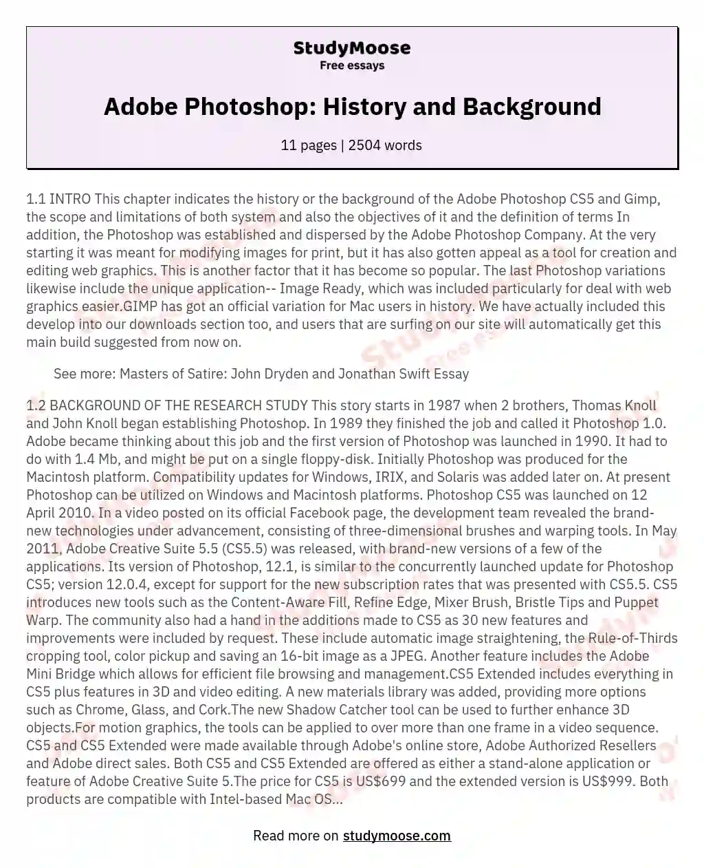 Реферат: Adobe Photoshop Essay Research Paper Adobe Photoshop