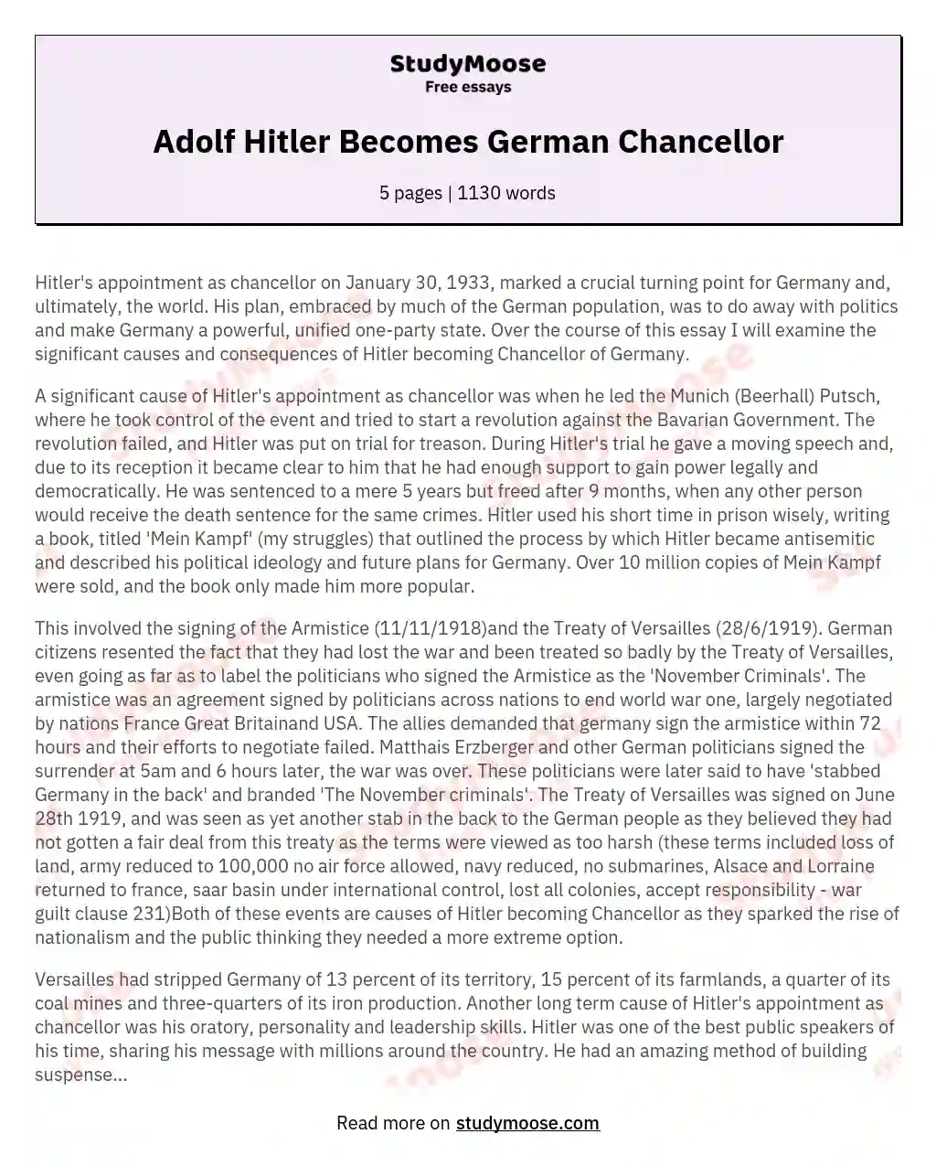 Adolf Hitler Becomes German Chancellor