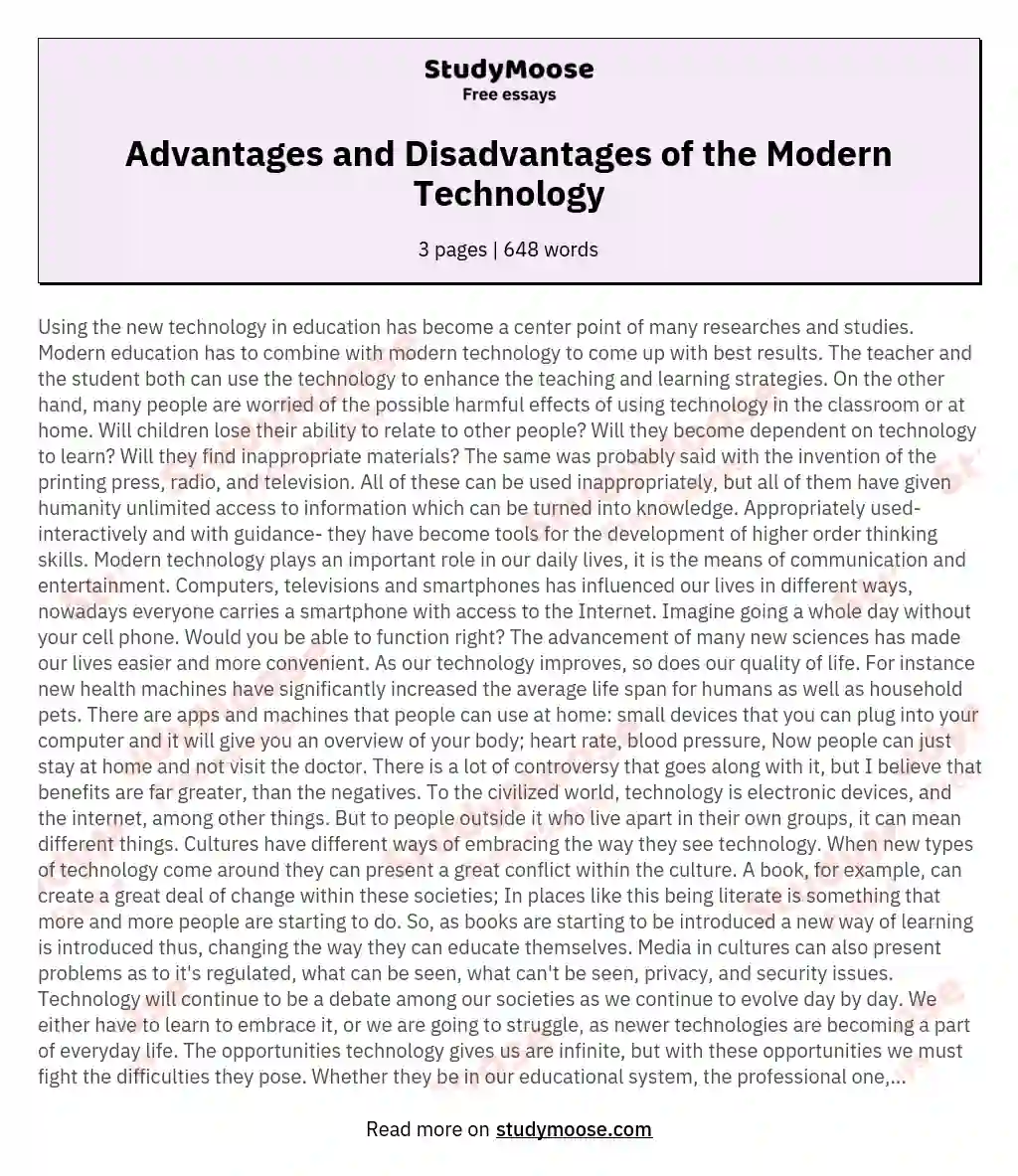 advantages-and-disadvantages-of-the-modern-technology-free-essay-example