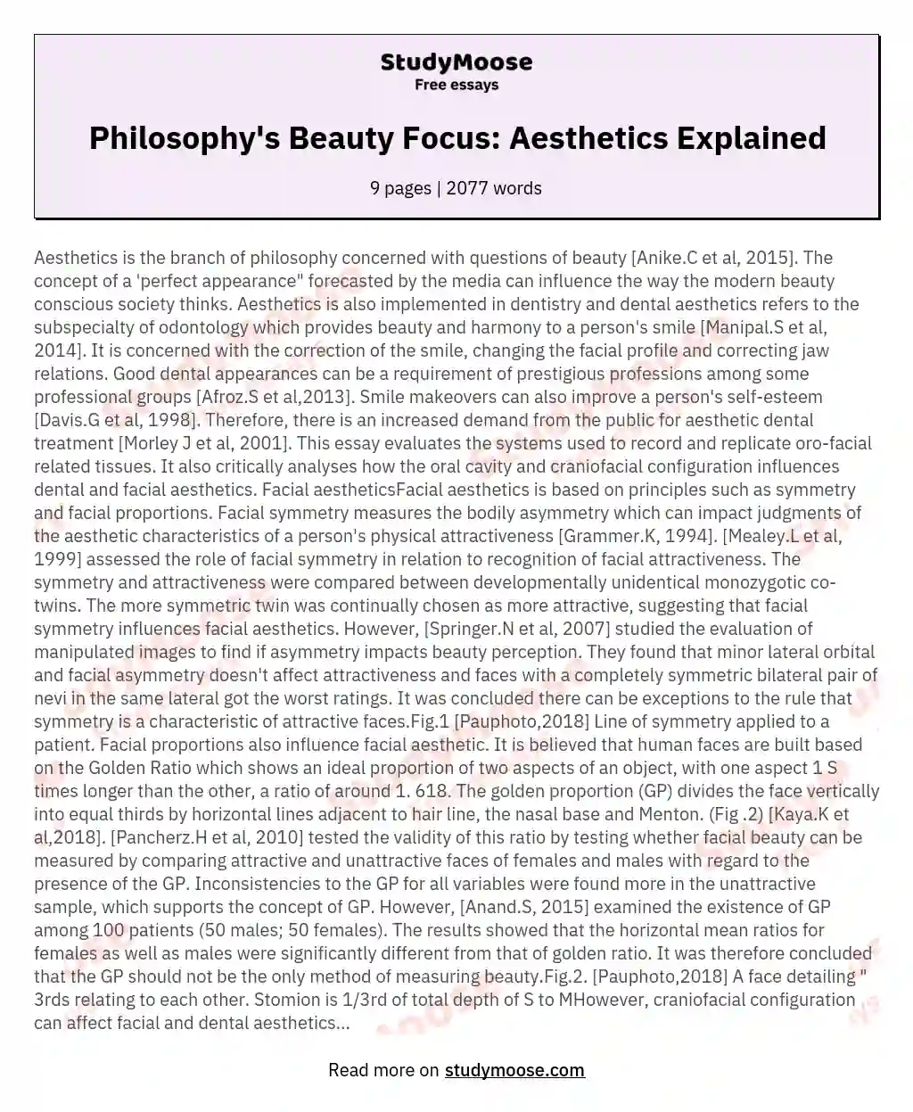Aesthetics is the branch of philosophy concerned with questions of beauty [AnikeC