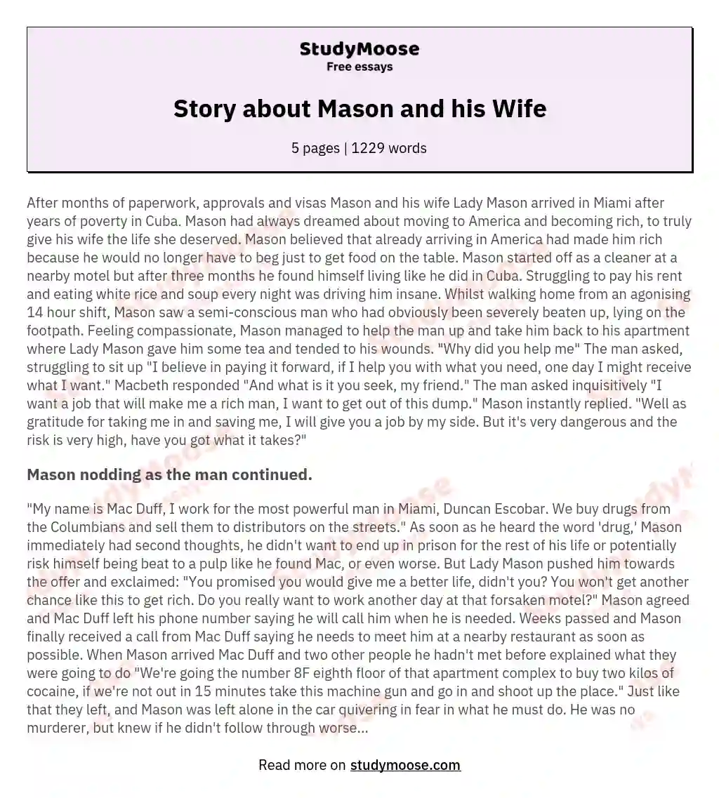 Story about Mason and his Wife