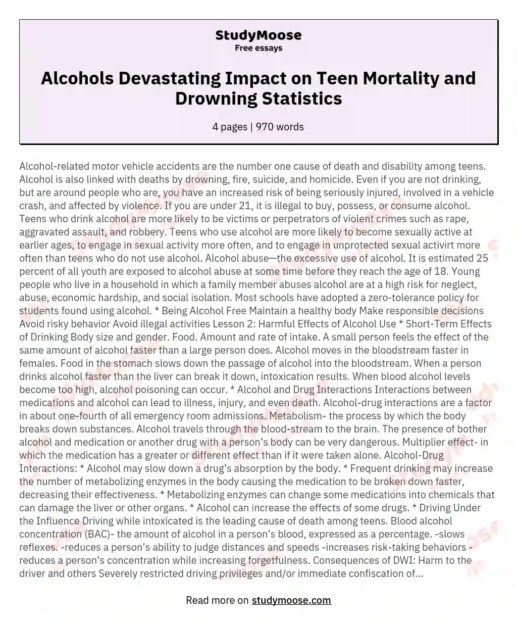 alcoholism term paper