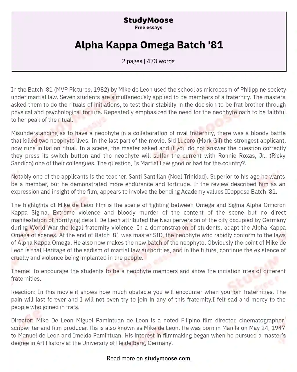 Alpha Kappa Omega Batch '81