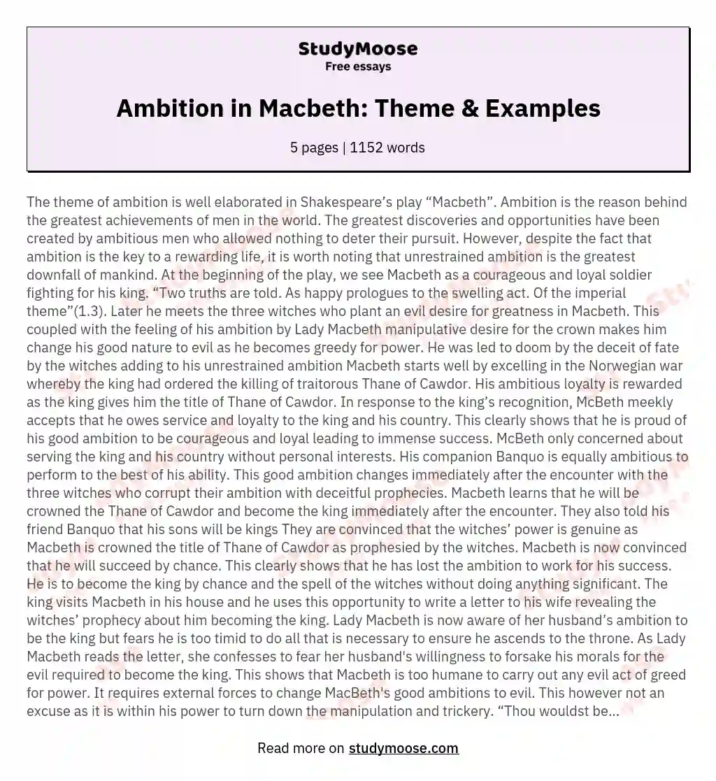 Ambition in Macbeth: Theme & Examples