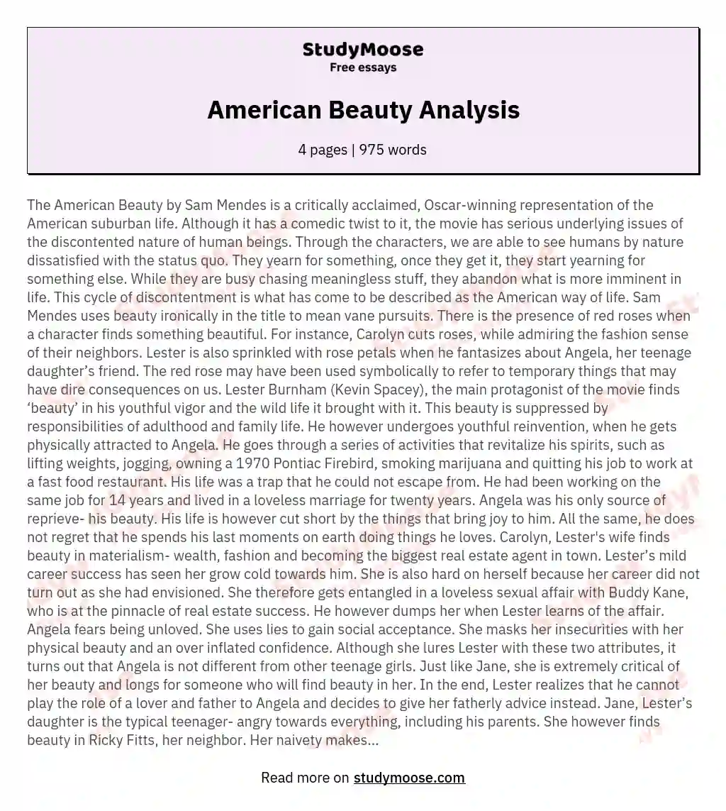 american beauty study guide