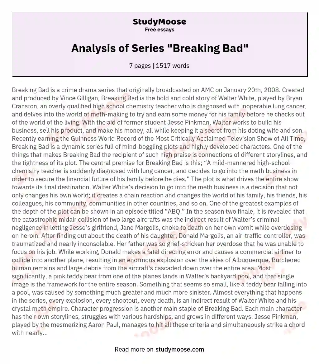 Analysis of Series "Breaking Bad"