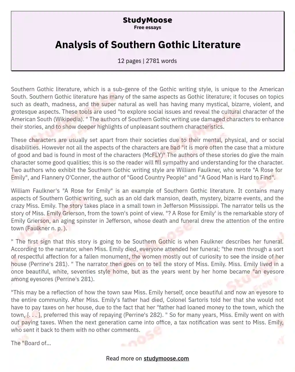 what is gothic literature essay