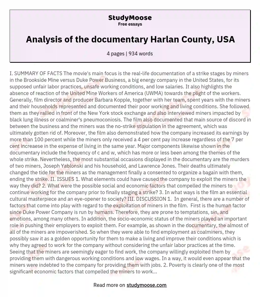 harlan county usa documentary online
