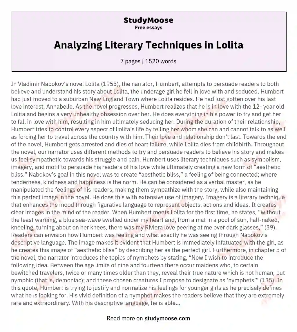 extended essay lolita
