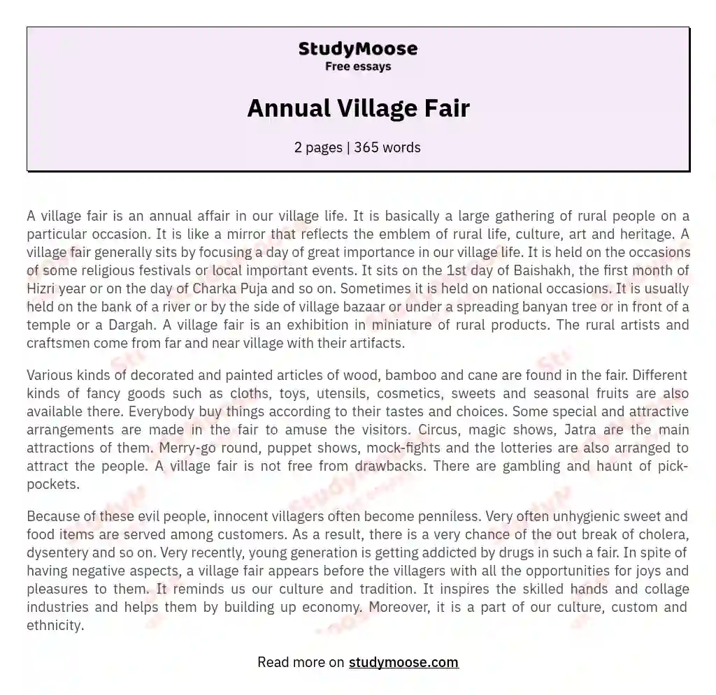 Annual Village Fair