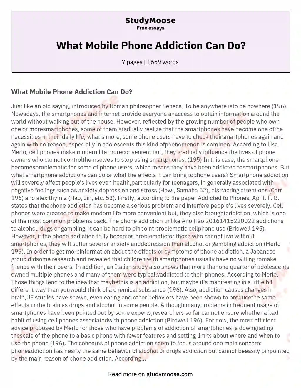 What Mobile Phone Addiction Can Do?