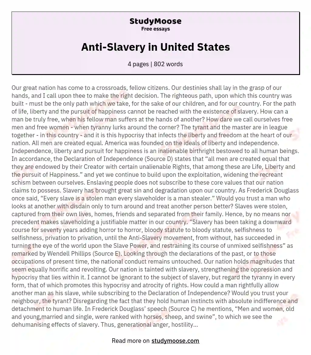 Anti-Slavery in United States
