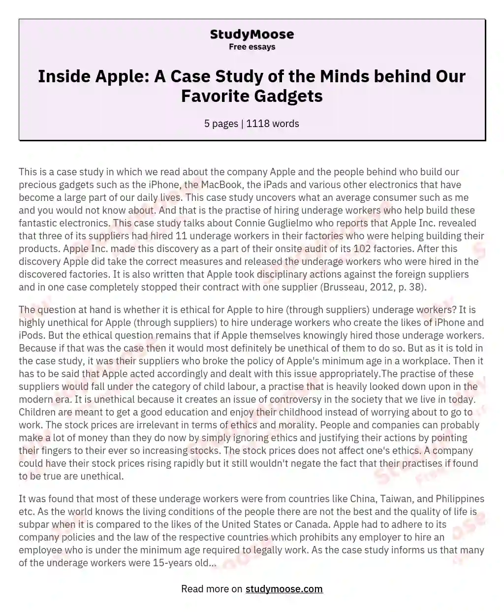 Inside Apple: A Case Study of the Minds behind Our Favorite Gadgets essay