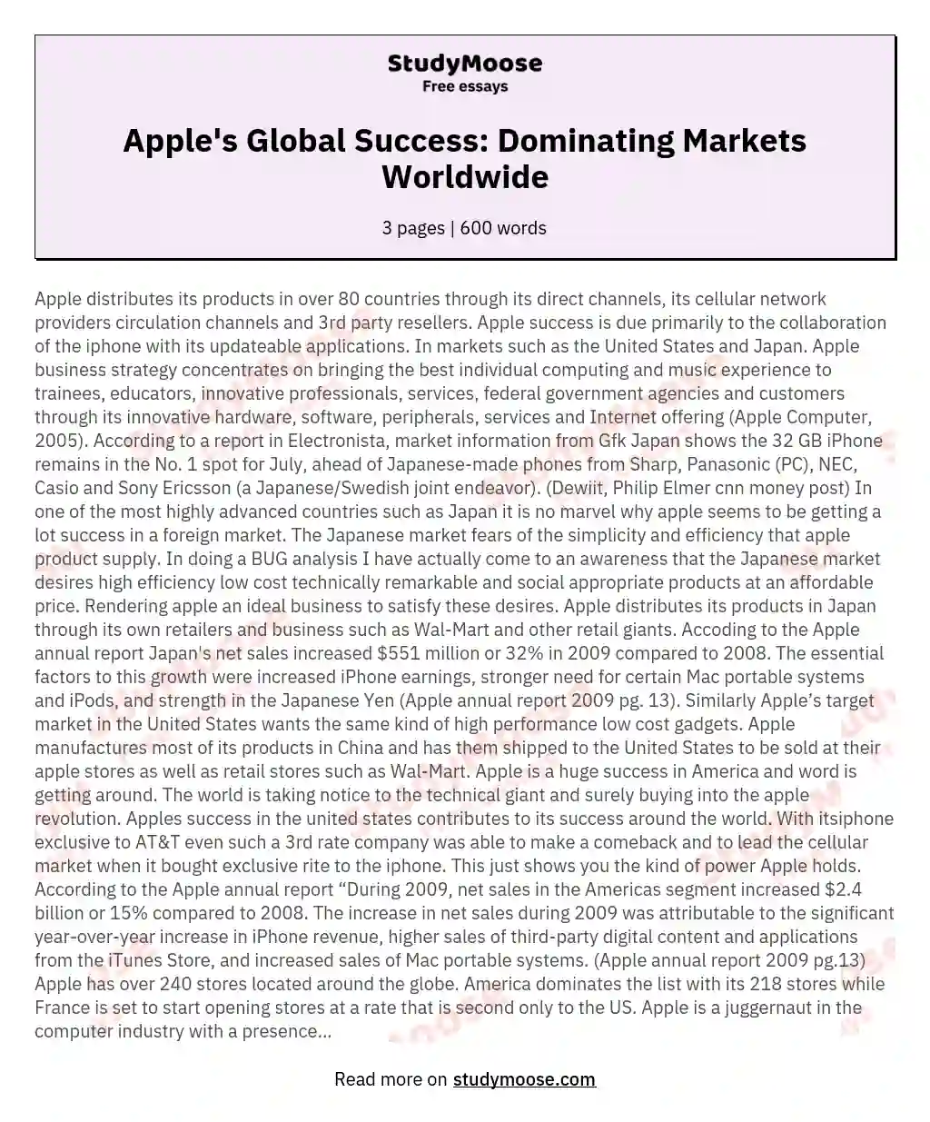 Apple's Global Success: Dominating Markets Worldwide