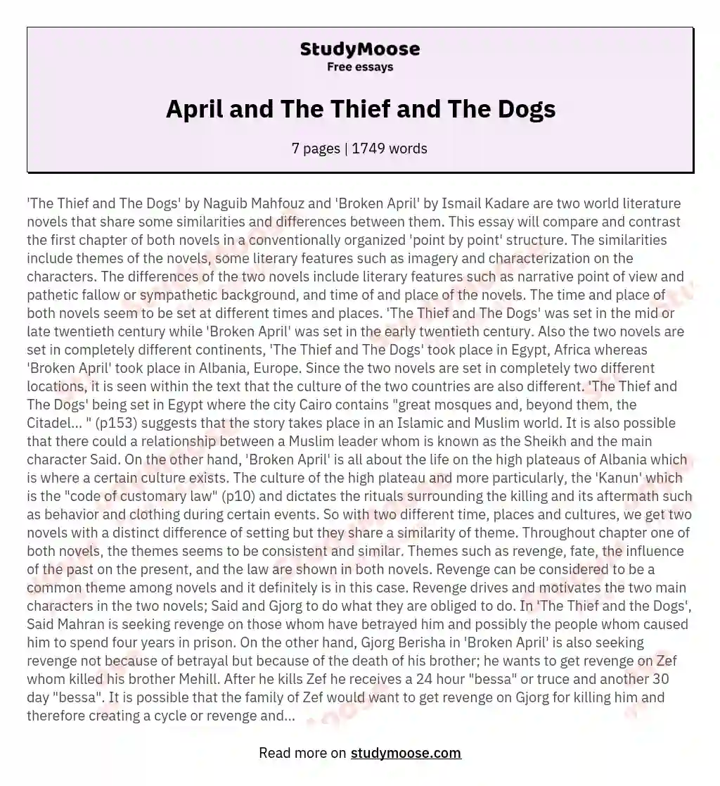 April and The Thief and The Dogs