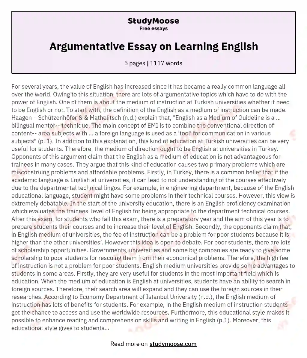 english argumentative essay