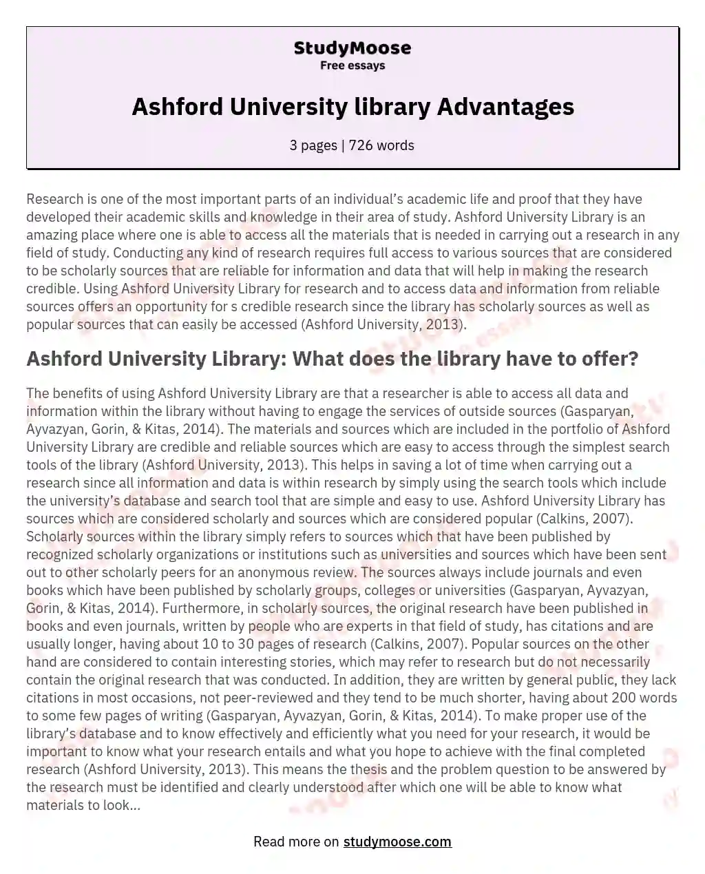 Ashford University library Advantages essay
