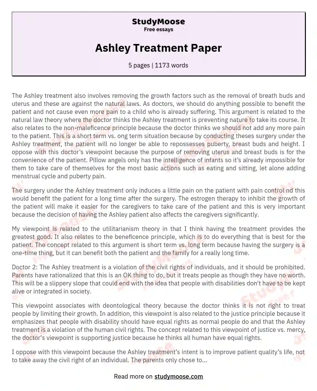 Ashley Treatment Paper