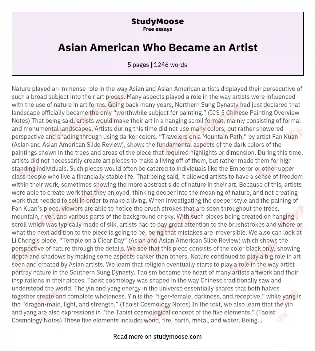 Asian American Who Became an Artist