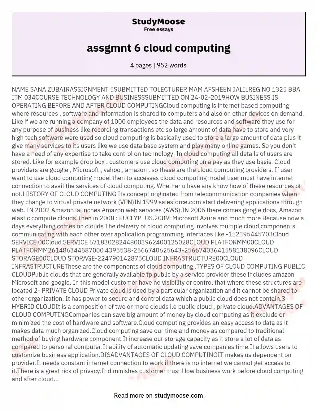 assgmnt 6 cloud computing essay