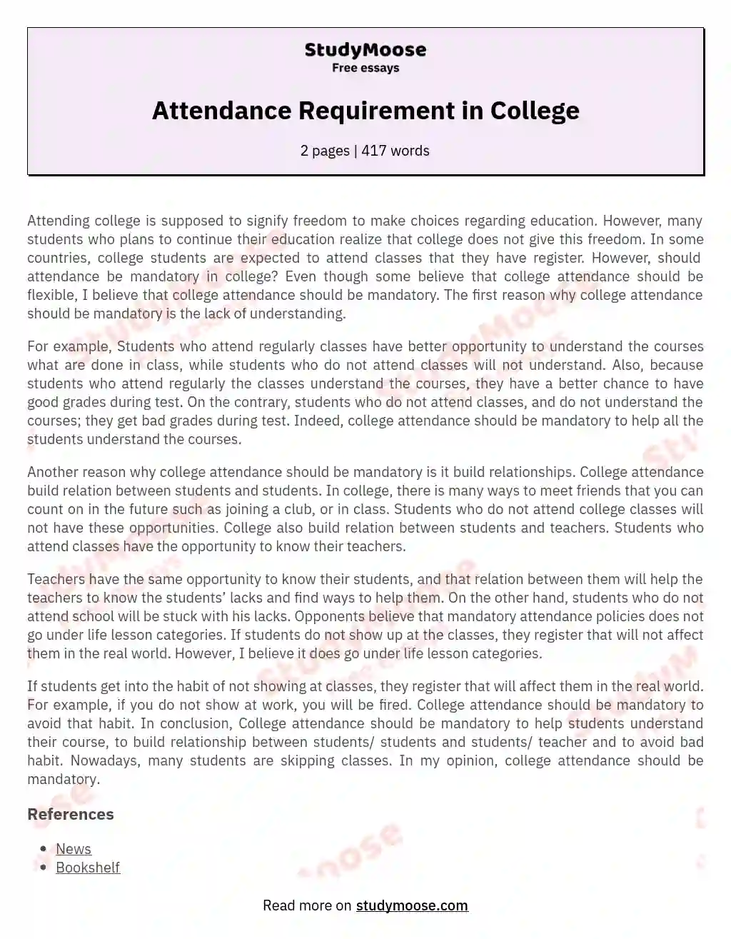 Attendance Requirement in College
