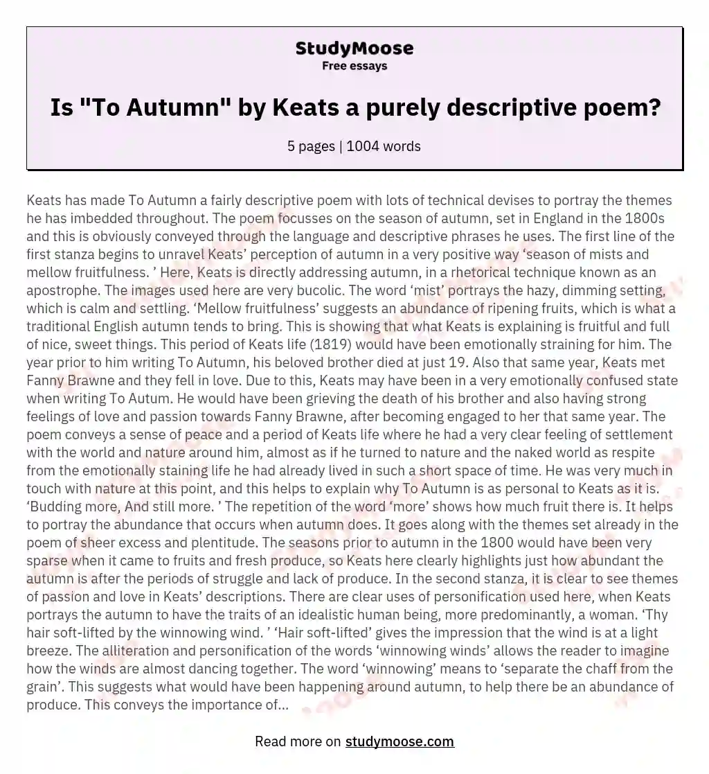 descriptive essay about autumn