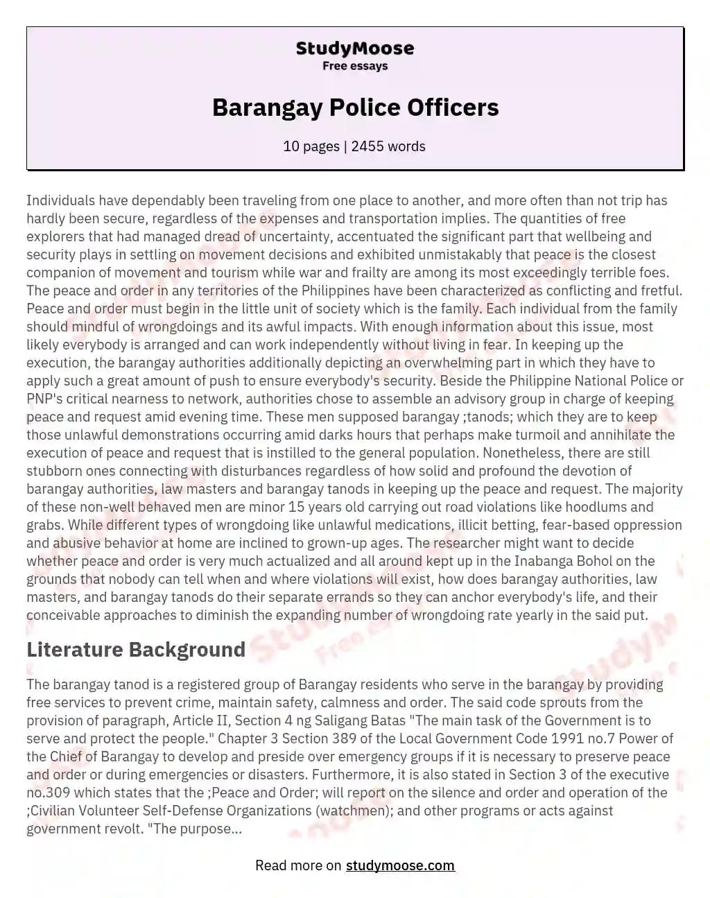 Barangay Police Officers