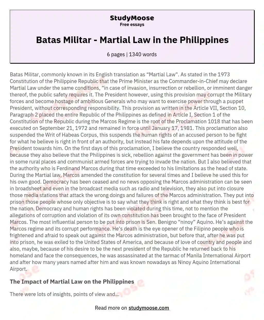 Batas Militar - Martial Law in the Philippines