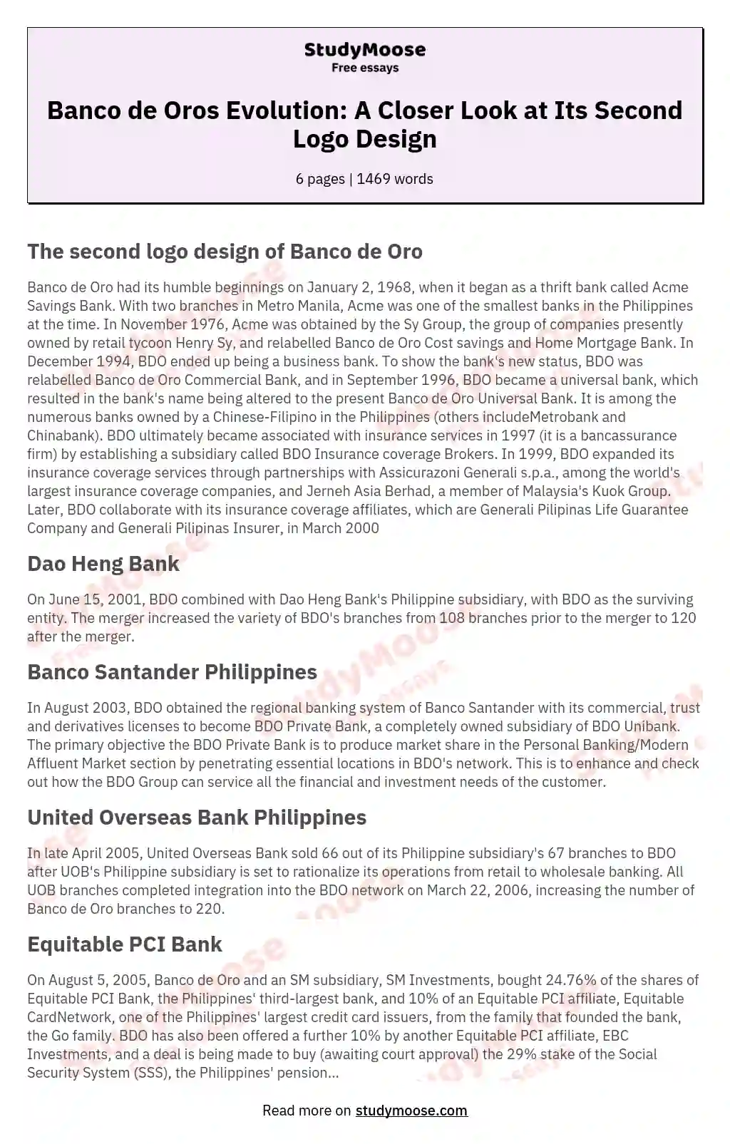 Banco de Oros Evolution: A Closer Look at Its Second Logo Design essay