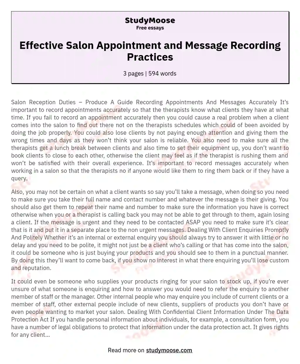 Effective Salon Appointment and Message Recording Practices