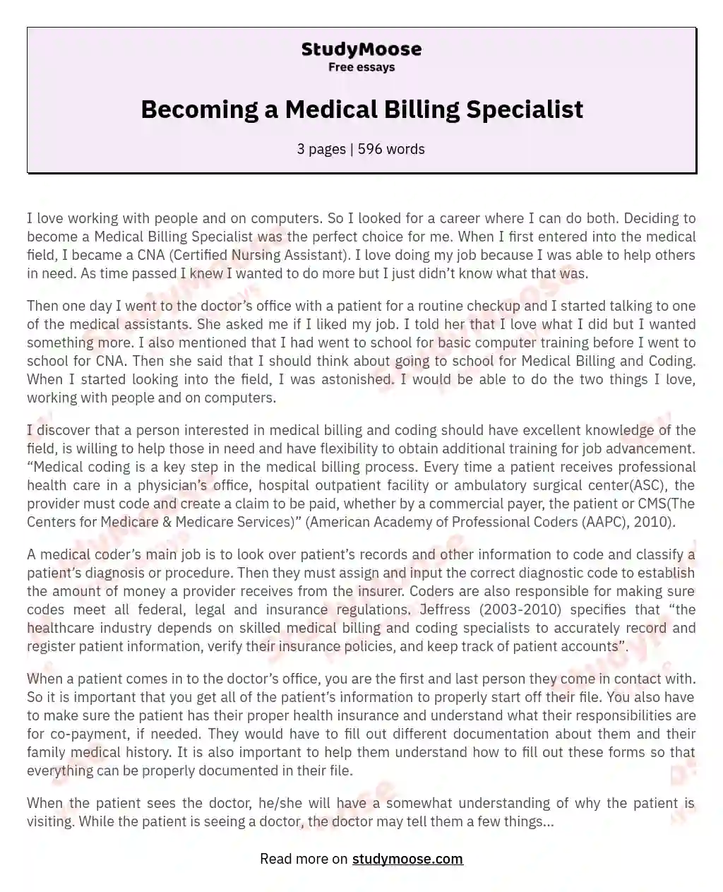 why i chose to be a medical assistant essay