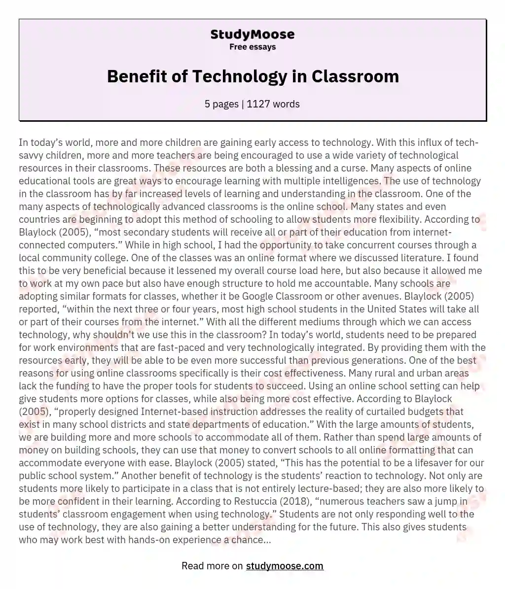 teacher with digital technology essay