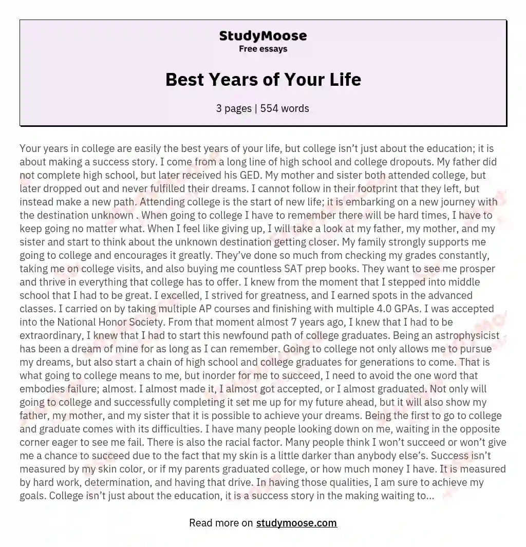 Best Years of Your Life