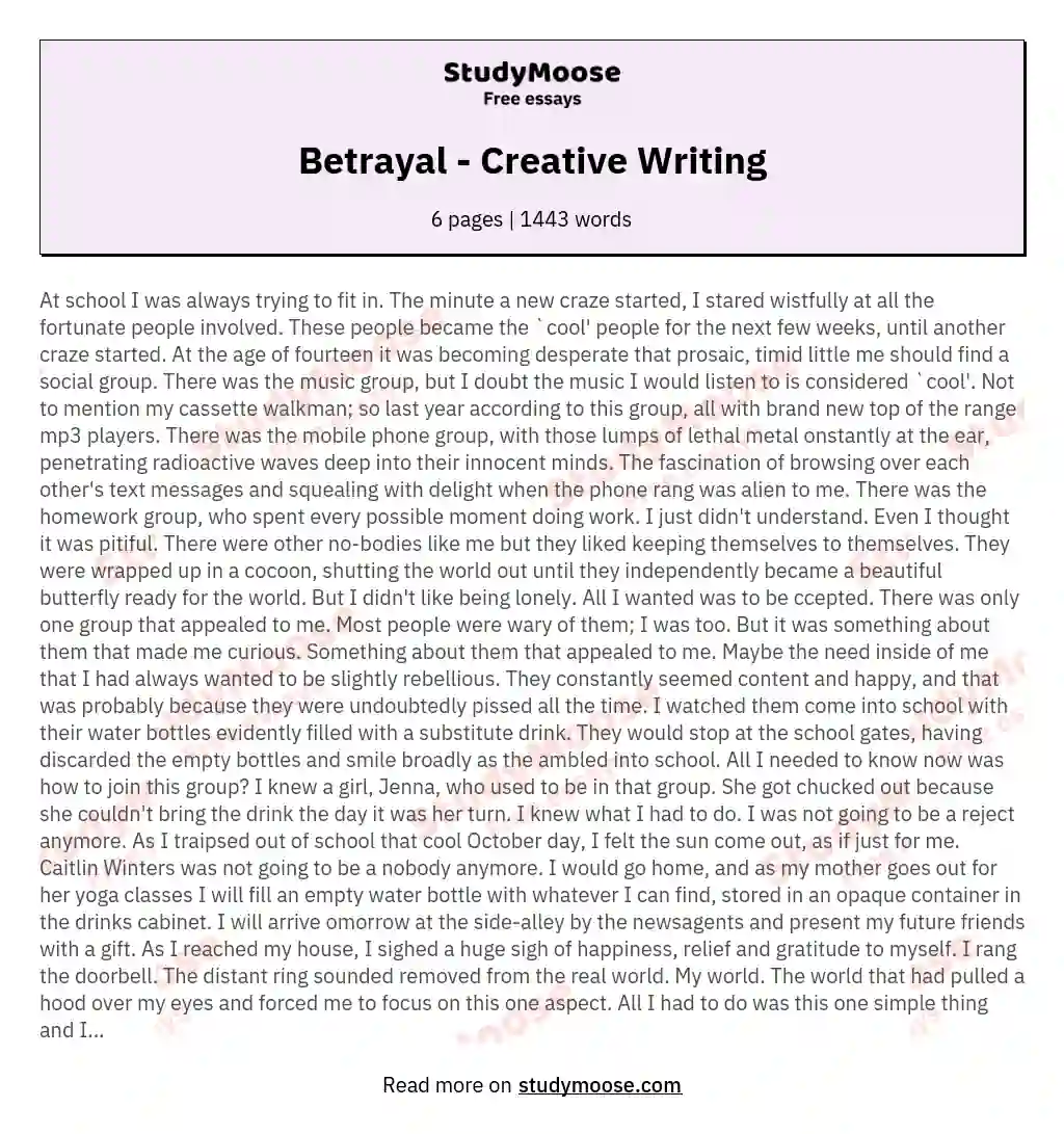 betrayal-creative-writing-free-essay-example