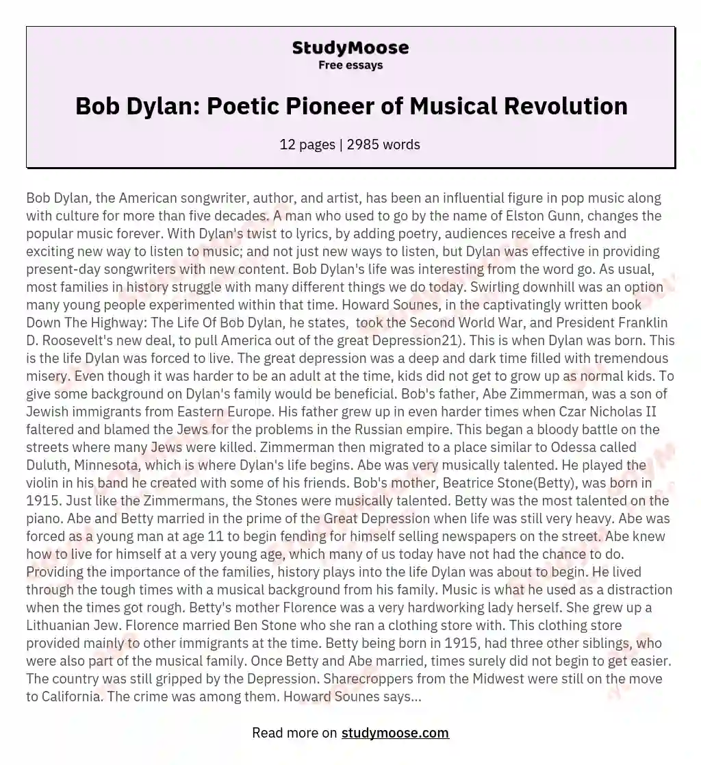 Bob Dylan - Pop Music