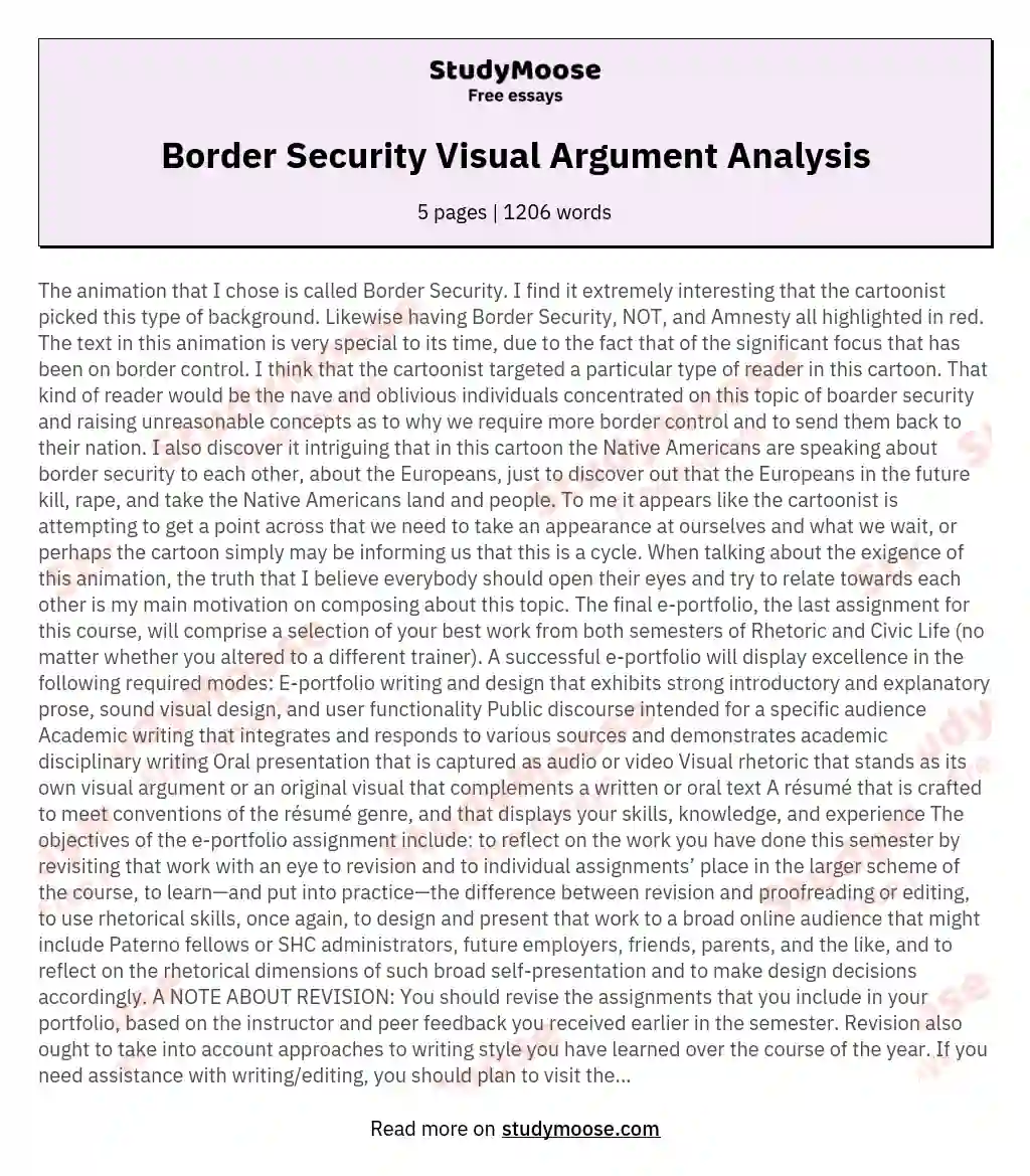 Border Security Visual Argument Analysis